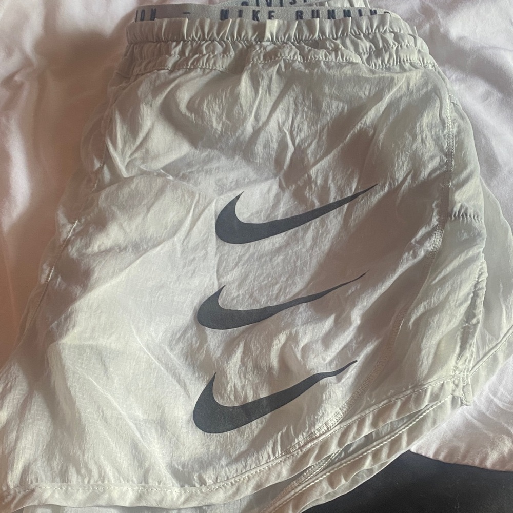 Nike Women's Light Gray Shorts with black Swoosh - Picture 11 of 11